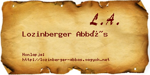 Lozinberger Abbás névjegykártya